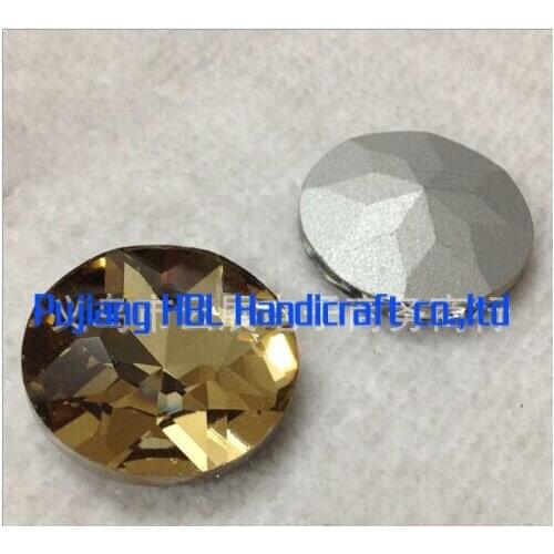 27MM 44PCS Sew On Pointed Back Garment Accessary Fancy Stones Light Coffee Colour Round/ Flower Beads