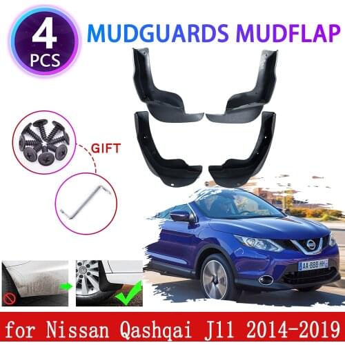 4PCS for Nissan Qashqai J11 2014 2015 2016 2017 2018 2019 Mudguards Mudflaps Fender Mud Flap Splash Guards Protect Accessories