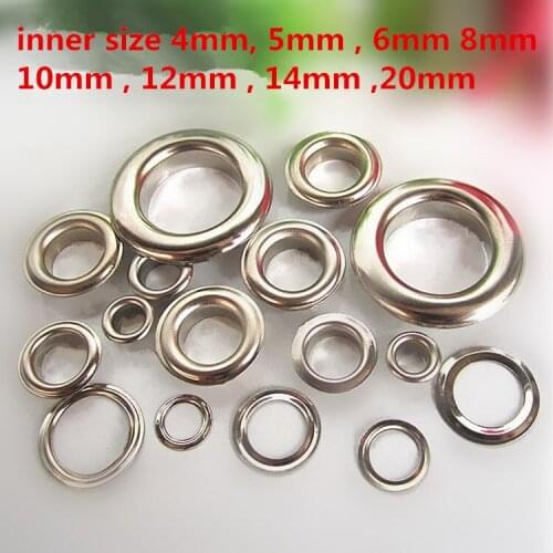 500 set Metal Eyelets for Apparel Grommet Scrapbook Stamping Leather Craft Silver 4mm 10mm 14mm, 20mm Wholesale Free shipping