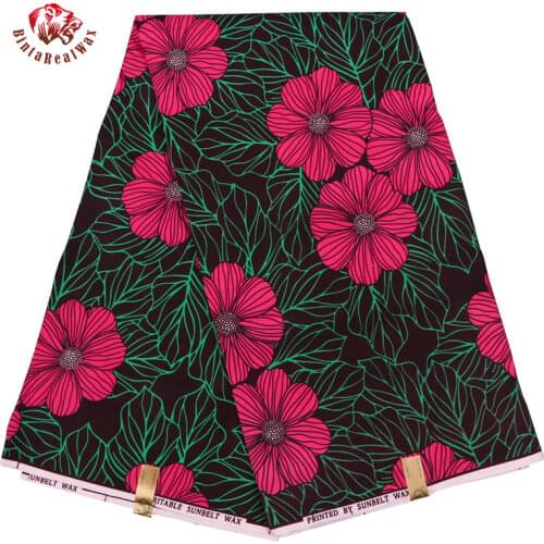 2020 Ankara African Polyester Wax Prints Fabric Binta Real Wax High Quality 6 yards African Fabric for Party Dress FP6137