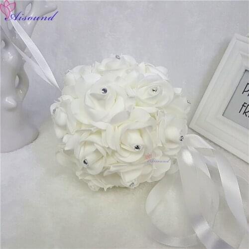 Aisound 9" Artificial Rose Flower Balls Hanging Decoration Bouquet Wedding Flower Centerpieces Marriage Party Decor 2pcs/lot