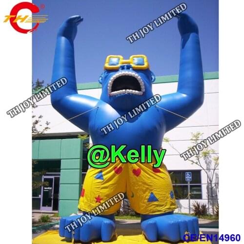 Free shipping best quality giant inflatable gorilla cartoon for sale, pvc tarpaulin inflatable cartoon for outdoor advertising