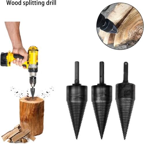 Household Electric Wood Chopping Drill Bit Woodworking Splitting Artifact High Speed Steel Split Wood Cone