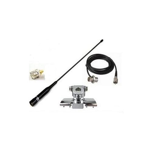 Dual band car mobile radio whip antenna 145M 435M UV band radio flexible aerial with brackest and 5m cable