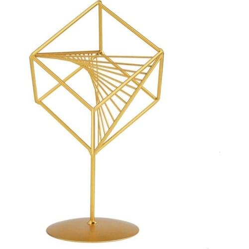 Nordic Square Iron Ornaments Home Living Room TV Cabinet Desktop Decoration Metal Line Crafts Exquisite Gifts