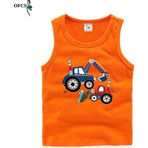 Children Vest 18m-12 Years Old Kid Boys Cartoon Printing Cotton Vest New Summer Children Clothes Baby Boys Sleeveless T-shirt
