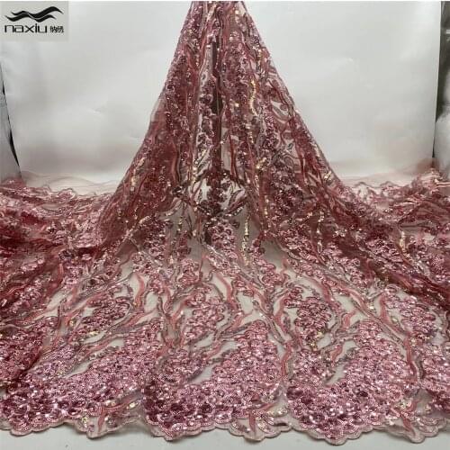 Madison African Sequins Lace Fabric 2021 High Quality Lace Material Nigerian Lace Fabrics For Women Party Embroidery