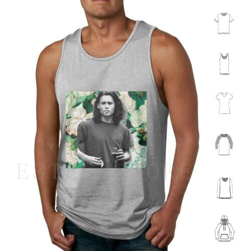 Young Johnny Depp Art Tank Tops Vest Van Gogh Art Flower 90S Guy Pirate Klimt Kahlo Cigarette