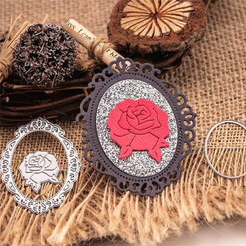 5x6cm The roses mirror Scrapbooking DIY Embossing Mothers Day paper dies cutting dies carbon steel cutter Metal die cards