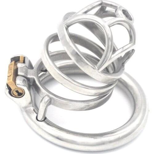 Metal Chastity Lock Metal CB Chastity Device Stainless Steel Penis Cage Round Lock Rings JJ Cage Adult Toys