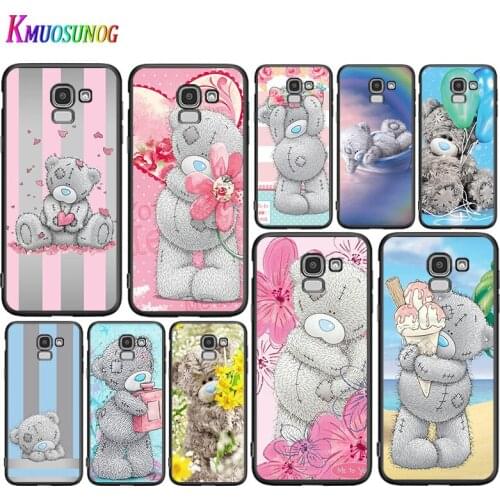 Cute Teddy Bear For Samsung Galaxy J2 J3 J4 Core J5 J6 J7 J8 Prime Duo Plus 2018 2017 2016 Black Phone Case