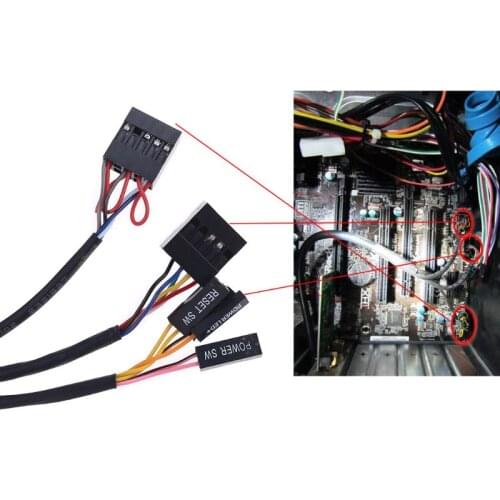 Multifunctional USB 2.0 Computer PC Switch External Power On/Off Reset Button with Microphone Ports