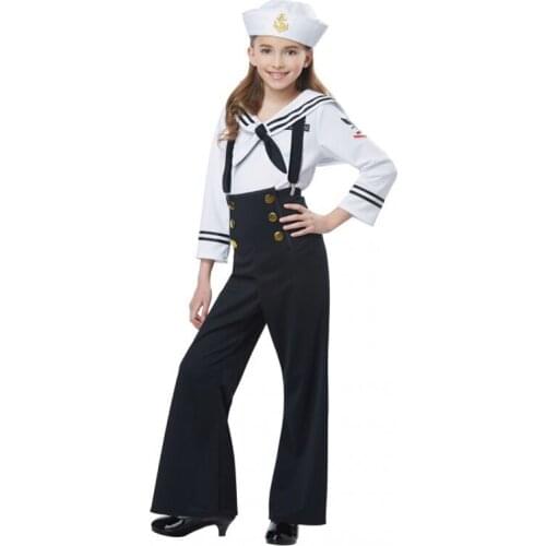 Snailify Navy Sailor Uniform Girls Costume Halloween Costume For Kids