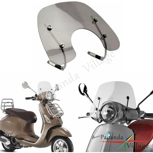 4mm Thick Smoke Scooter Windscreen Windshield with Fitting Kit for Vespa Primavera 150 Air Deflector Scooter Accessories