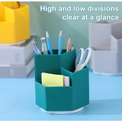 Desktop Sundries Pencil Storage Box Multi-Segment Large Capacity PP Student Stationery Teen School Pen Holder for Office