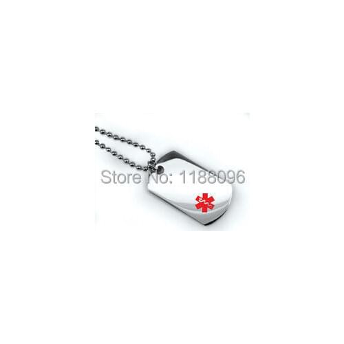 Wholesale hot sales Medical Dog Tag low price engraving metal tag cheap medical id tag High quality stainless steel dog tag