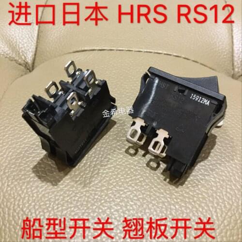 Original new 100% RS12 rocker switch 10A250V rocker 4pin 2 gear with overload current inductive protection