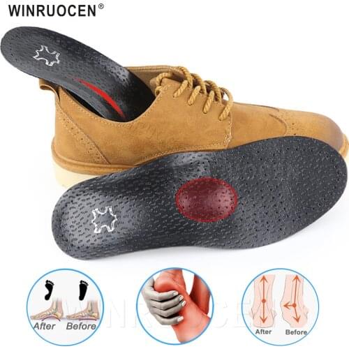 Leather Orthotic OX Leg Health 3/4 Shoes Pad Flatfoot Heel Arch Support Pads Plantar Fasciitis for Men and Women Shoe Insoles