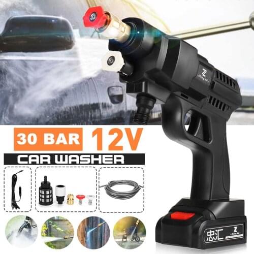 30BAR High Pressure Car Washer Gun Handheld Auto Spray Powerful Car Garden Cleaning Washing Machine Cigarette Lighter Cord Type