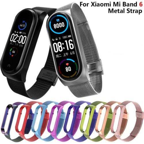 2021new Strap For Xiaomi Mi Band 6 Wrist Metal Bracelet Screwless Stainless Steel MIband For Mi Band 6 Strap Wristbands Pulseira