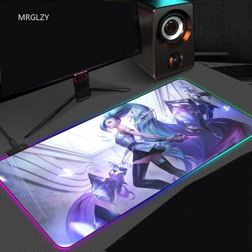 RGB Glow Cartoon Animation Sexy Mouse Keyboard Pad Precision Seaming Process sakimichan Mousepad Keyboard Pad 40x90cm Memo Pad