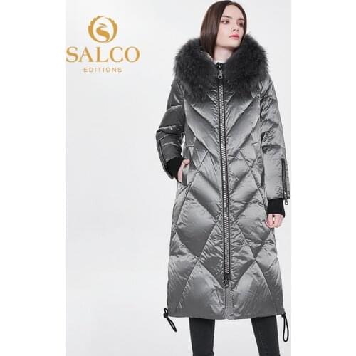 SALCO In 2020, the latest best-selling natural animal fur pearl cotton long coat, warm jacket jacket