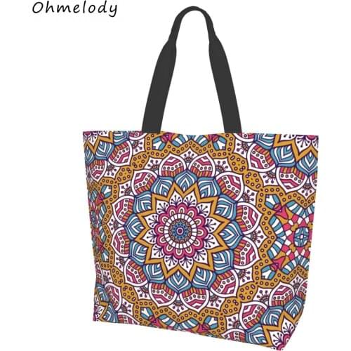 Vintage Mandala Womens Large Tote Handbags Lightweight Shoulder Bag Ladies Shopping Bags Summer Beach Bags Travelling Totes