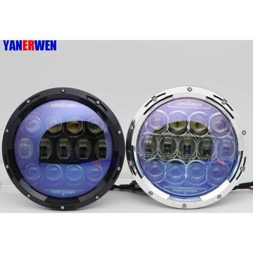 7 inch Round 130W led headlight Blue Projector Lens with white amber turn signal for Motorcycle Yamaha Road Star