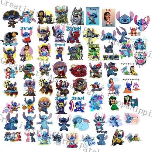 Cute Cartoon Lilo & Stitch Anime Iron on Patches for Clothing T-shirt Thermal Transfer Stickers Appliques on Clothes Accessories