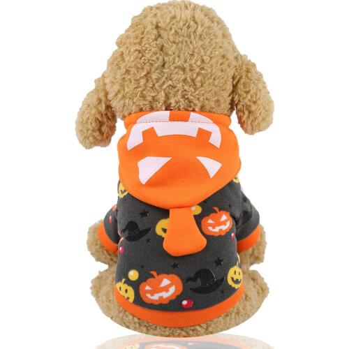 Halloween Pumpkin Dog Hoodie Winter Pet Dog Clothes For Dogs Coat Jacket Cotton Ropa Perro French Bulldog Clothing