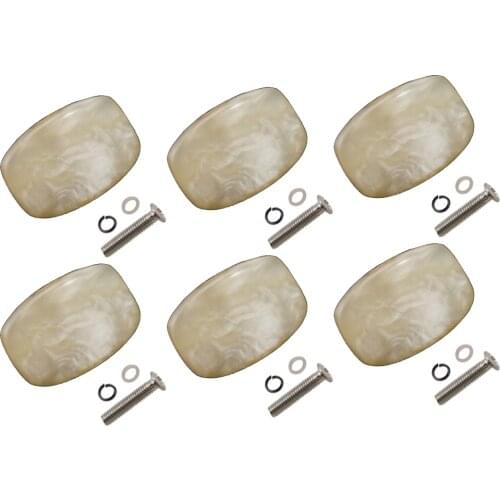 Pack of 6 Electric Acoustic Guitar Tuning Pegs Keys Buttons Knobs Replacement Parts Luthier Supply Beige