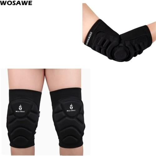 WOSAWE 4Pcs Elbow Knee Pads MTB DH Bike Cycling Protection Set Motorcycle Dancing Knee Brace Support Gear Protector Guards