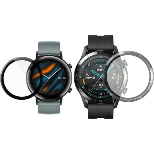 3D Curved Edge Soft Clear Protective Film For Huawei Watch GT 2 42MM GT2 46mm Smartwatch Full Cover Screen Protector (Not Glass)