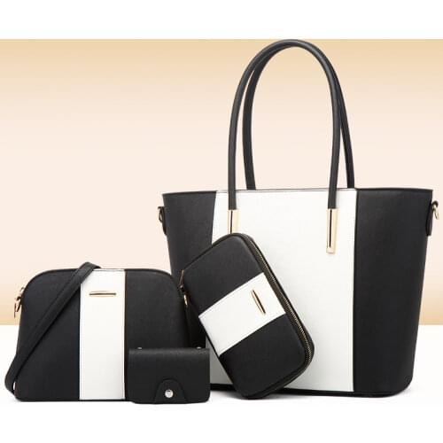 THREEPEAS Women Handbag Pu Leather Shoulder Bag Designer Luxury 4 Pcs Crossbody Clutch Purse Wallet Ladies Messenger Bag