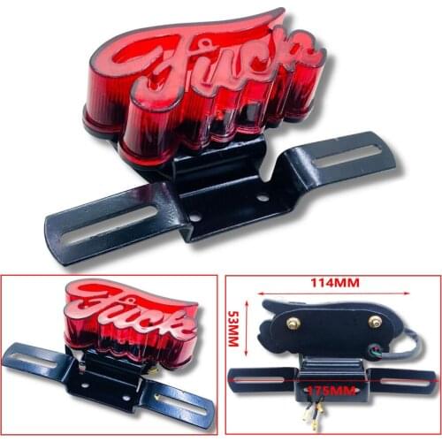 1PC English Alphabet Universal Motorcycle Rear License Plate Light Retro LED Brake Stop Lamp For Softail Custom Chopper Bobber