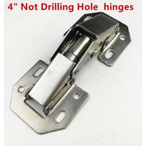4 inch 90 Degree Not Drilling Hole Cabinet Hinge Bridge Shaped Spring Frog Furniture Hinges Full Overlay Cupboard Door Hinges