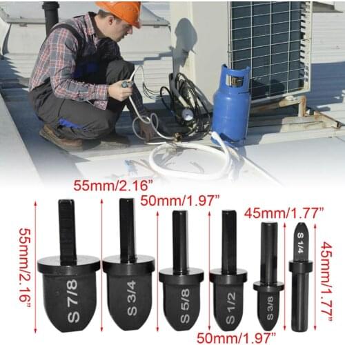 6pcs Tube Pipe Expander Support For Air Conditioner Conditioning Swaging Tool 7/8 3/4 5/8 1/2 3/8 1/4 Inch