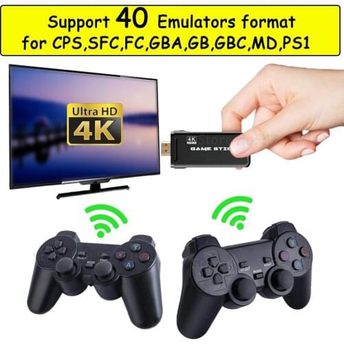 4K HD 64bit 32GB 3550 Games Video game Console HD 2.4G Wireless for CPS PS1 Mini Retro Joystick Double Gamepad Controller Gift