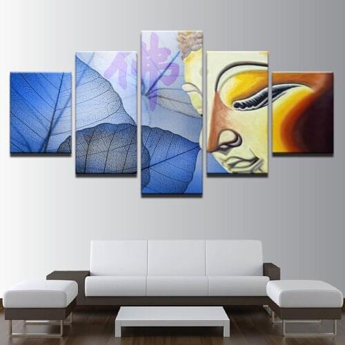 DIY Diamond Wall Painting Buddha Statue Sticker Picture Portrait 5D 5 Pcs Full Round Drill Cross Stitch Home Decor Embroidery
