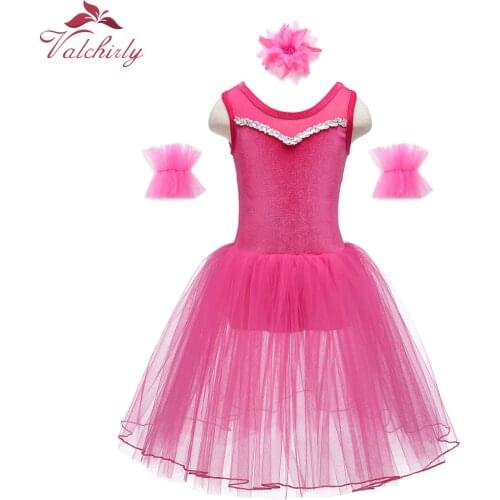 2020 New Ballerina Dance Dress Girls Ballet Tutu Kids Ballet Costumes Prom Dress Hair Flower and Armband Included