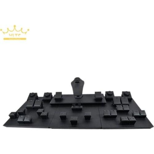 Newest Fashion Jewelry Display Showcase Blacke PU Leather Ring Earring Stand Necklace Holder 108*50*24cm Jewelry Organizer Show