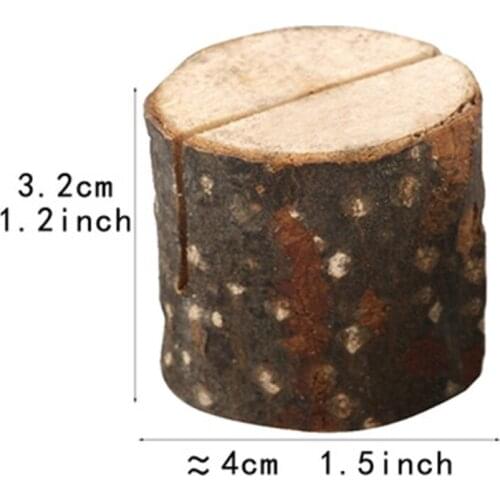 Rustic Wood Place Card Holder Table Number Stand Name Cards Photo Clip Wedding B36C