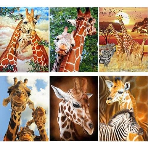 Wild Giraffe DIY Diamond Painting Full Round or Square Rhinestone Mosaic Diamante Embroidery Cross Stitch Kits Wall Art Gift