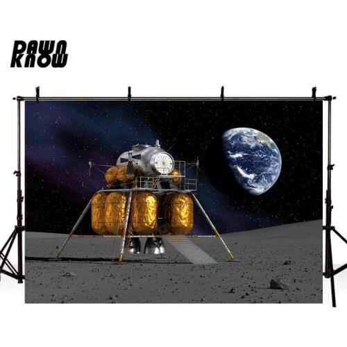 DAWNKNOW Moon Photography Background Satellite Space Photographic Backdrops Wedding Photo Studio Children Photocall lv1495