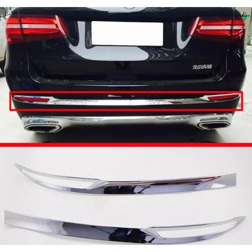 For Benz GLC Class X205 2015-2017 ABS Chrome Rear Bumper Cover Trim Molding Garnish Styling Strips Stickers Accessories