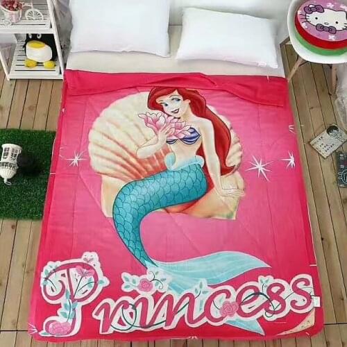 Marmaid Princess Quilt Summer Comforter Bedding Set Babies Girls Childrens Bed Spreads Cotton Fabric Cover Bedroom Decoration