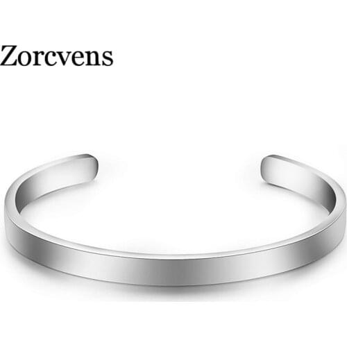 Modyle Silver Color Cuff Bangle for Man and Women Quality 316L Stainless Steel Punk Bangle Bracelet Titanium Jewelry