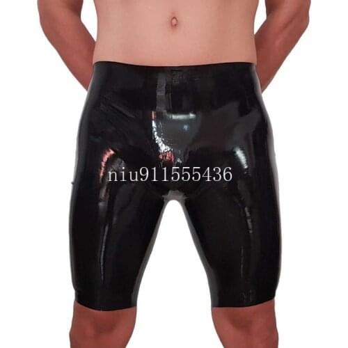 Handmade Men Latex Rubber Fetish Shorts Underwear Mens Latex Boxer Latex Lingerie Boxers Shorts No Zipper