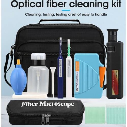 Fiber Cleaning Kit/Fiber Optic FTTH Tool Kit FTTX Network Testing Tool with Fiber Inspection Microscope etc Fiber cleaning tools