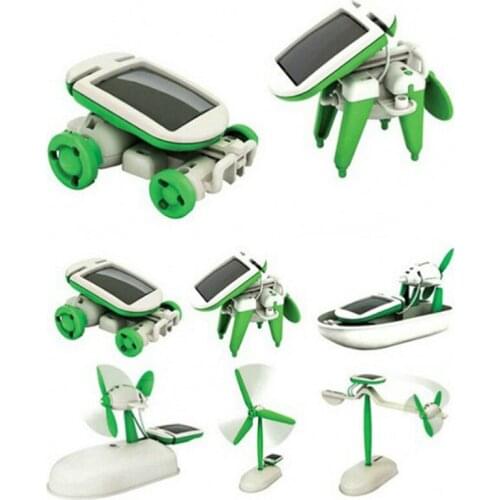 6 IN 1 Solar Robot Model Kit Science Toys for Children DIY Assemble Airplane Model Educational Gifts Toys for Boy